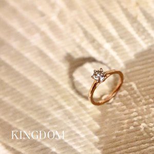 Champagne Diamond Solitaire Engagement Ring